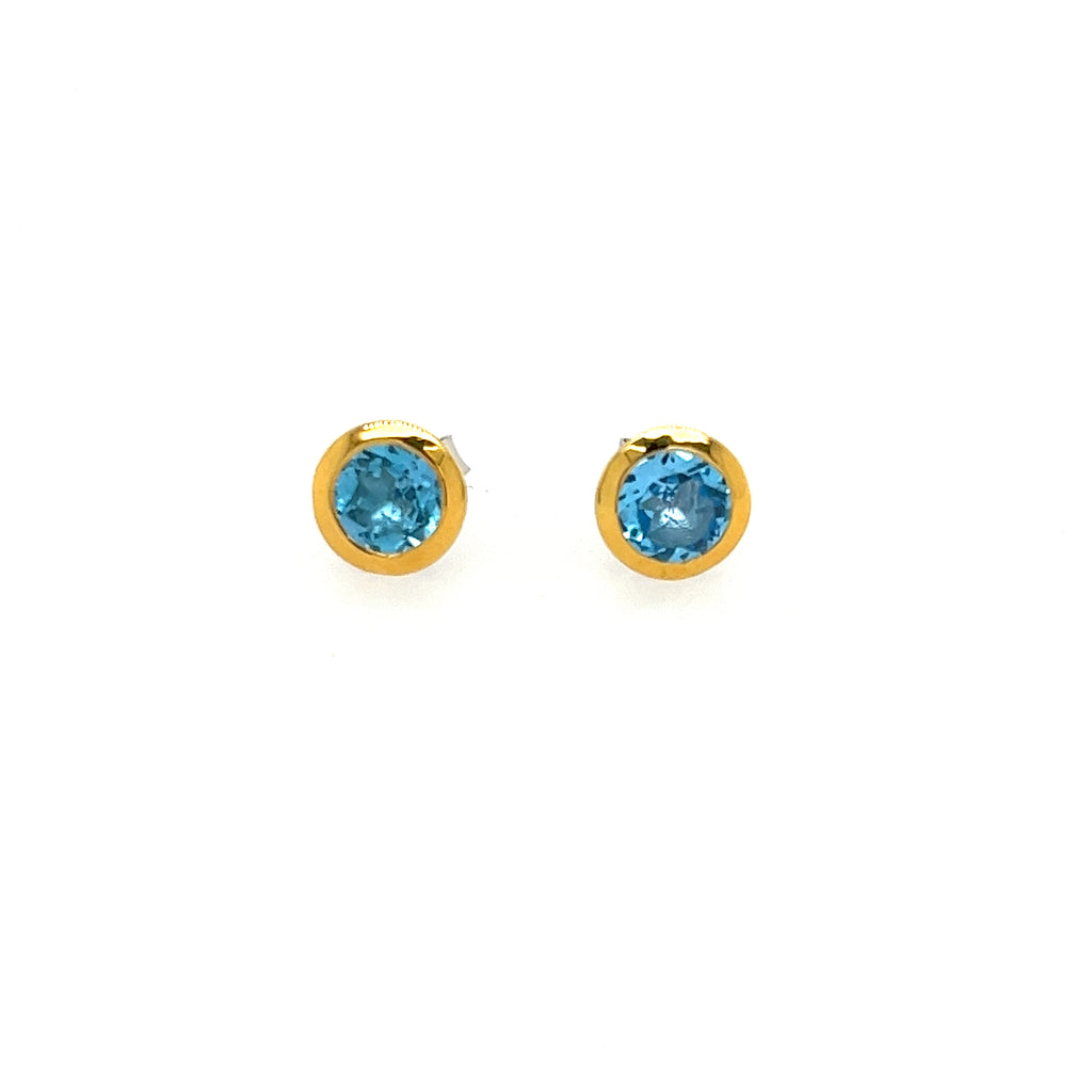 Sterling Silver Blue Topazes Earrings