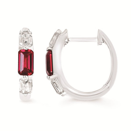 10 Karat Ruby Hoop Earrings - Ostbye & Anderson