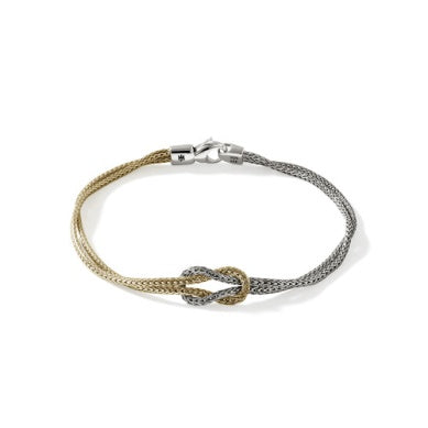 Sterling Silver And 14 Karat Knot Med Bracelet