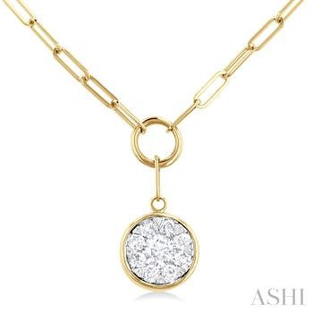 14K Yellow And White Gold Lovebright Diamond Pendant