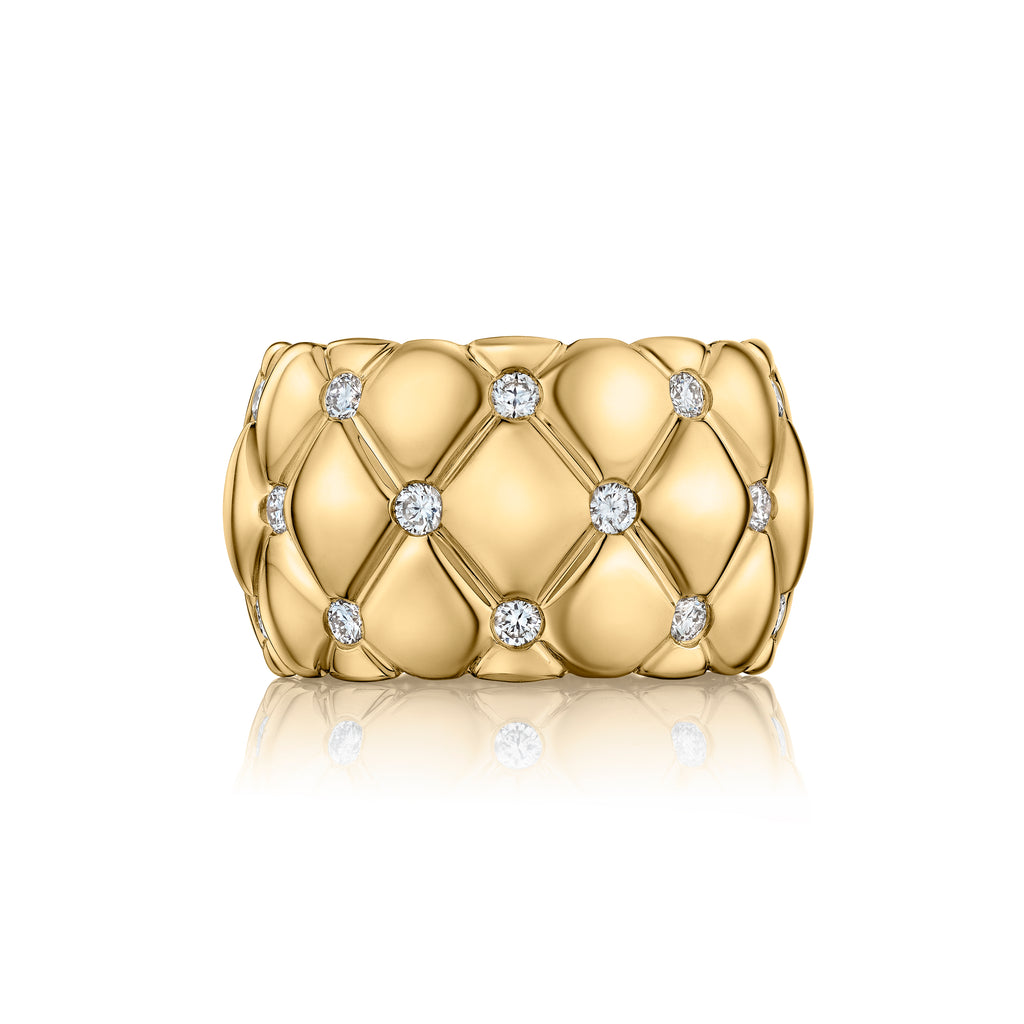 14K Yellow Gold Diamond Fashion Ring