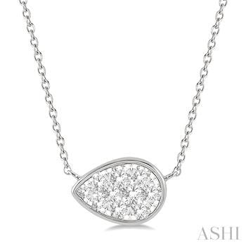 14k White Gold Diamond Pendant