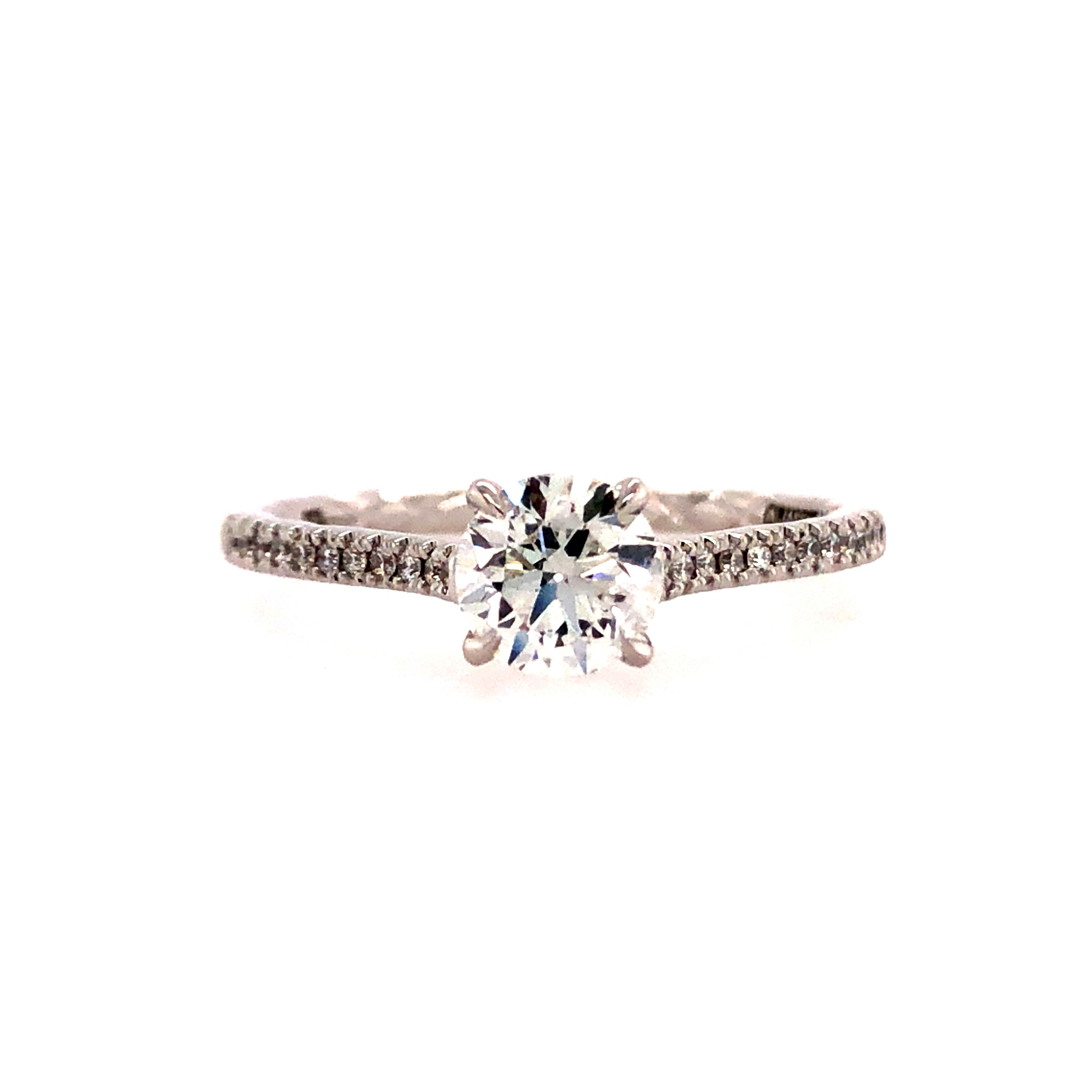 14k White Gold Classic Round Lakeshore Diamond Engagement Ring