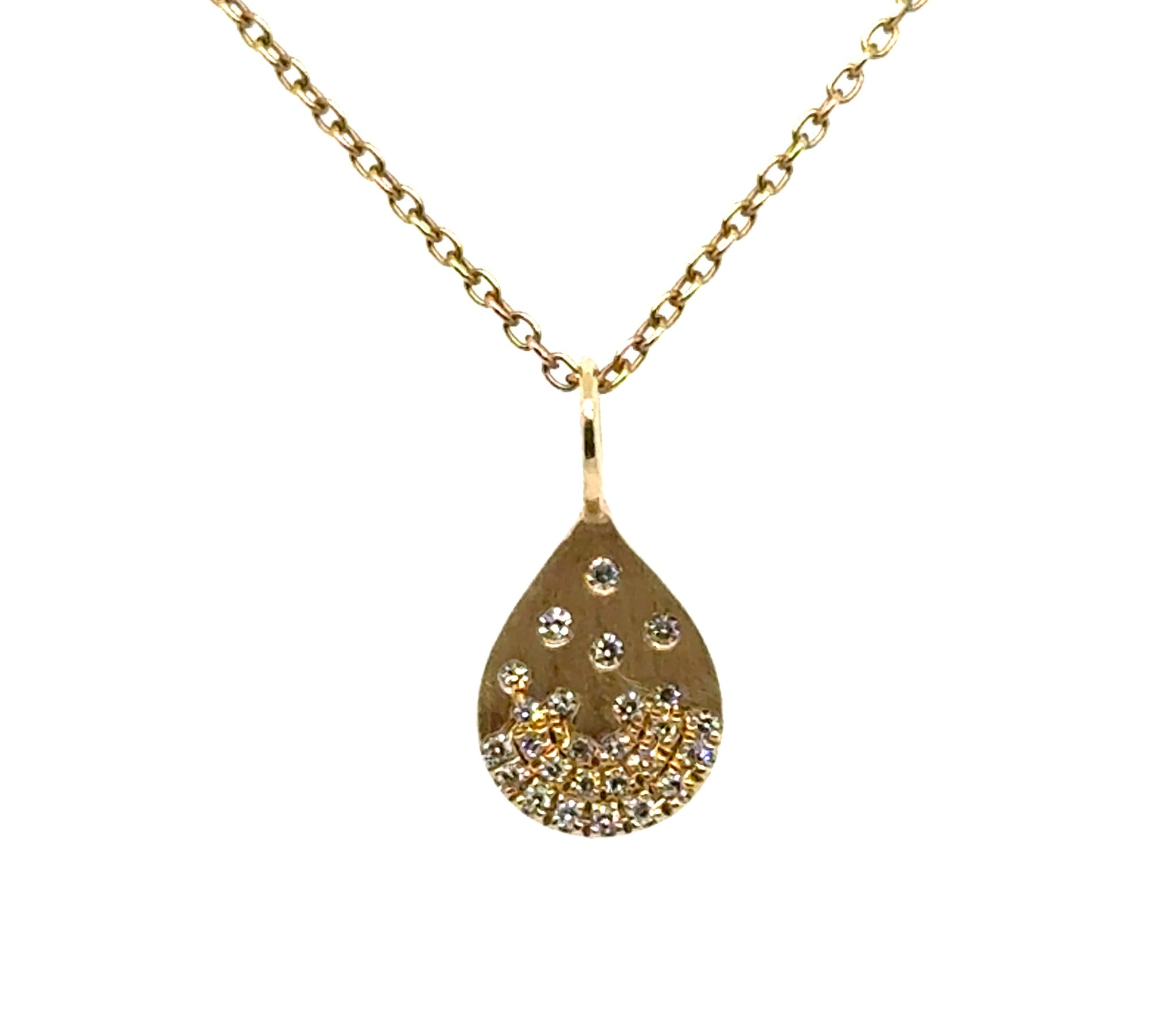 14 Karat Drop Diamond Pendant
