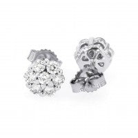 14k White Gold Bouquet Diamond Earrings