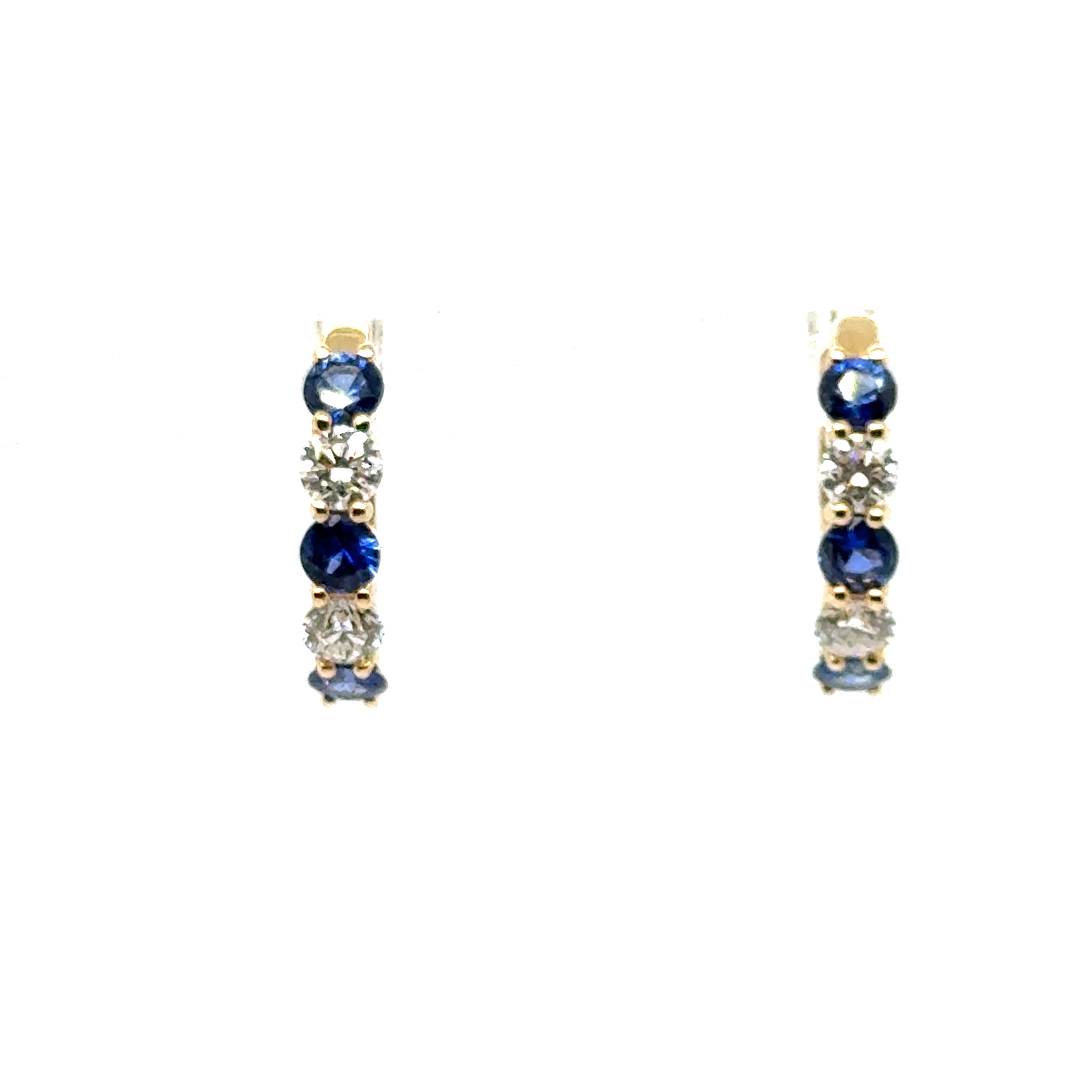 14 Karat Sapphires Small Hoop Earrings