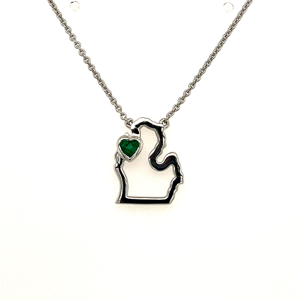 Sterling Silver Emerald Pendant