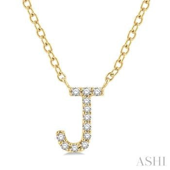 10 Karat Initial J Diamond Pendant