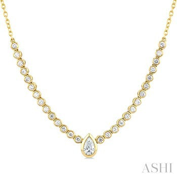 14 Karat Halfway Diamond Necklace