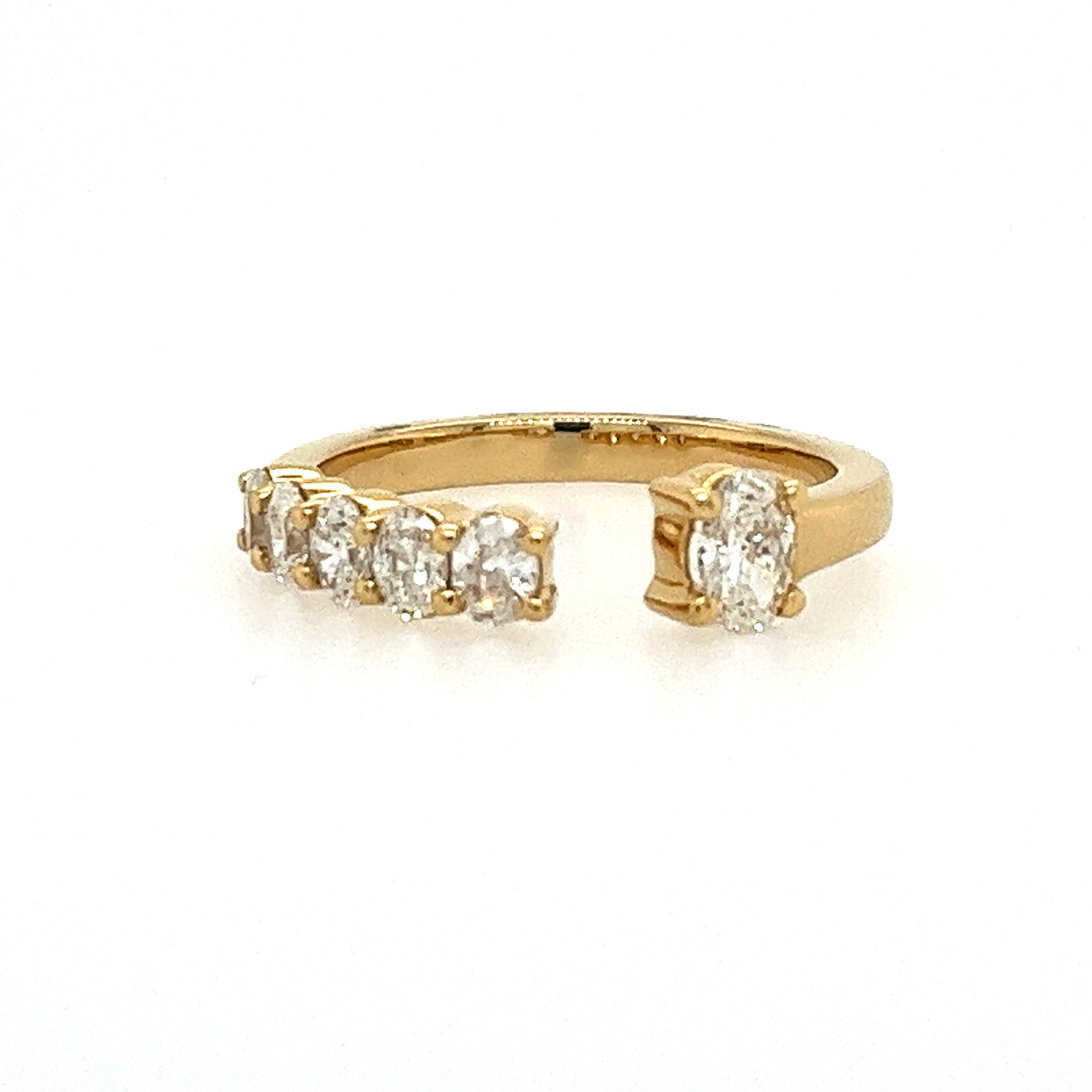 18K Yellow Gold Bypass Diamond Fashion Ring