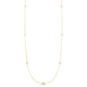18K Yellow Gold Station Diamond Necklace - Roberto Coin Inc