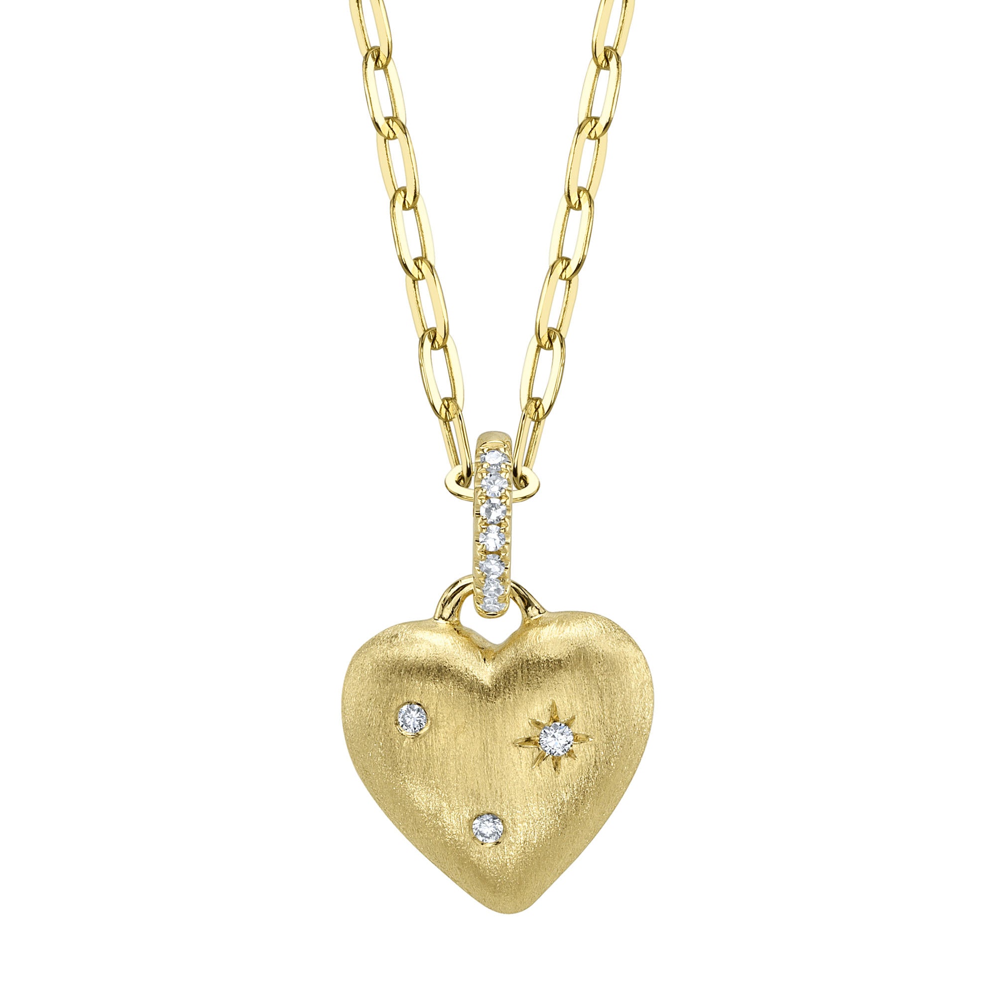 14 Karat Heart Diamond Pendant