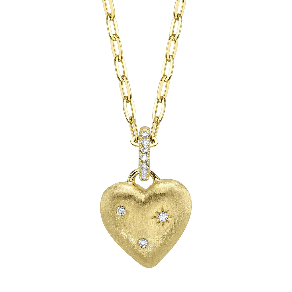 14 Karat Heart Diamond Pendant
