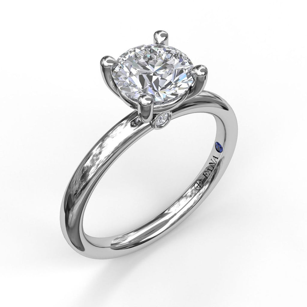 14k White Gold Semi Mount Semi-Mount 
*center stone not included