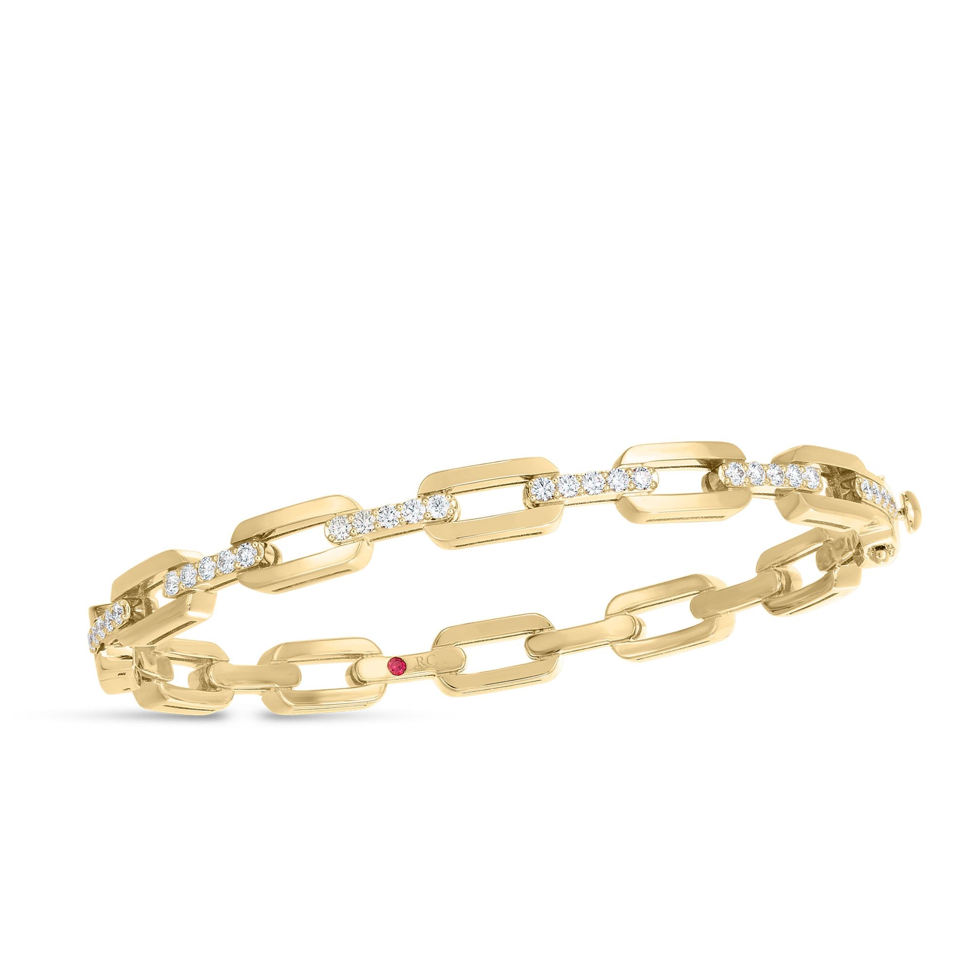 18K Yellow Gold Diamond Bangle Bracelet