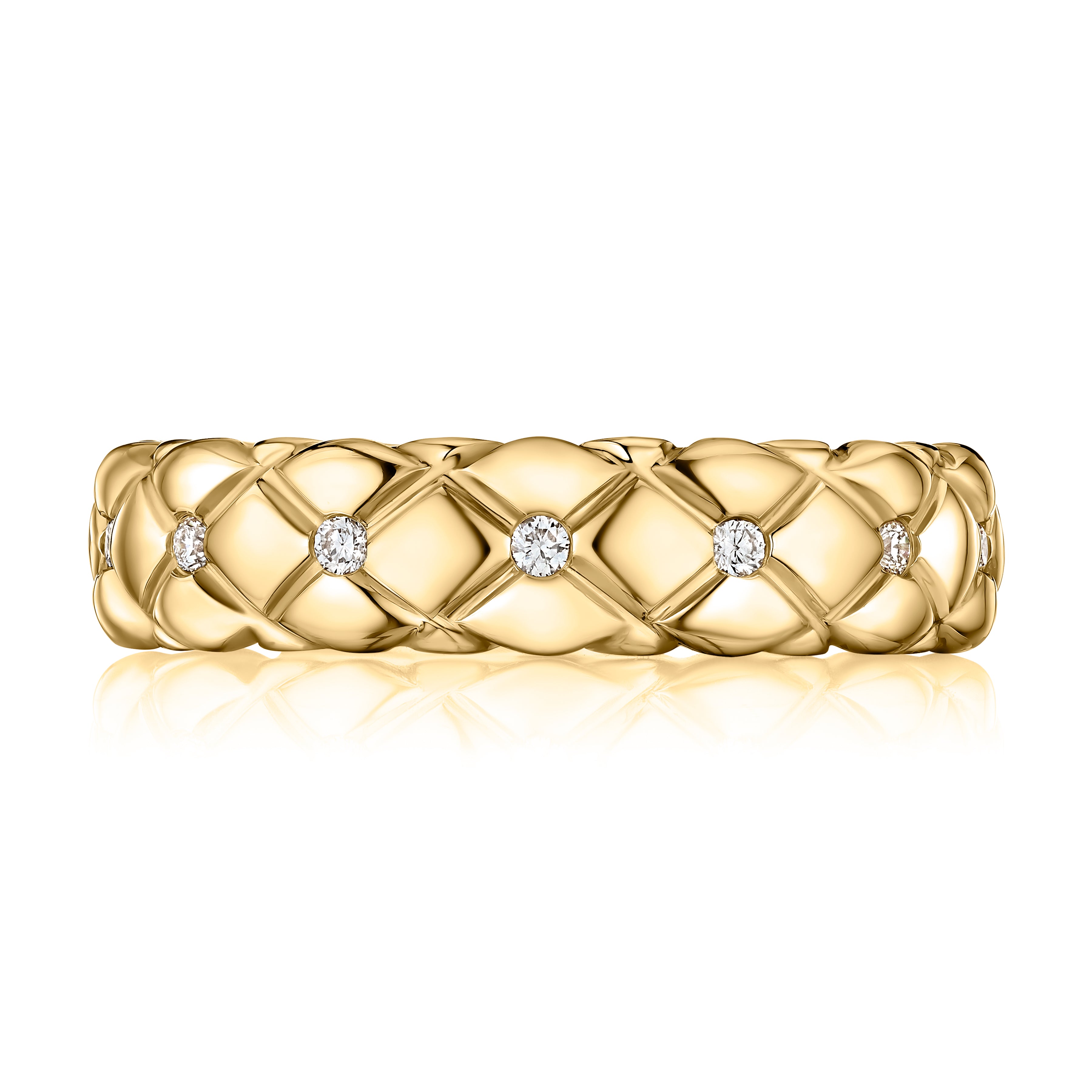 14K Yellow Gold Diamond Fashion Ring