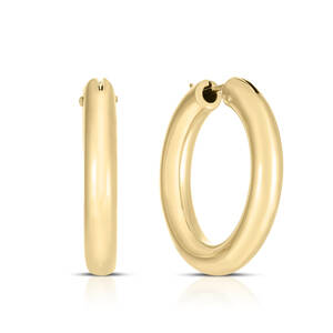 18K Yellow Gold Hoop Earrings - Roberto Coin Inc
