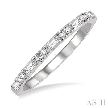 14k White Gold Diamond Wedding Band - Ashi Diamonds LLC