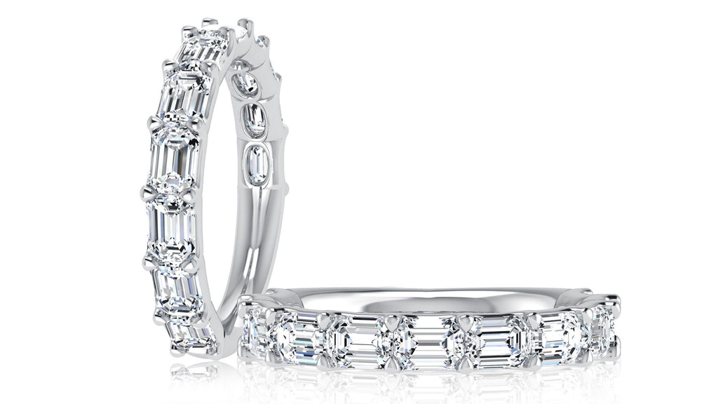 14k White Gold Shared Prong Diamond Wedding Band