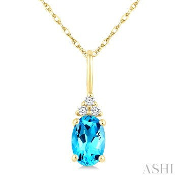 10 Karat Blue Topaz Pendant