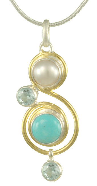 Sterling Silver And Vermeil Pearl Pendant