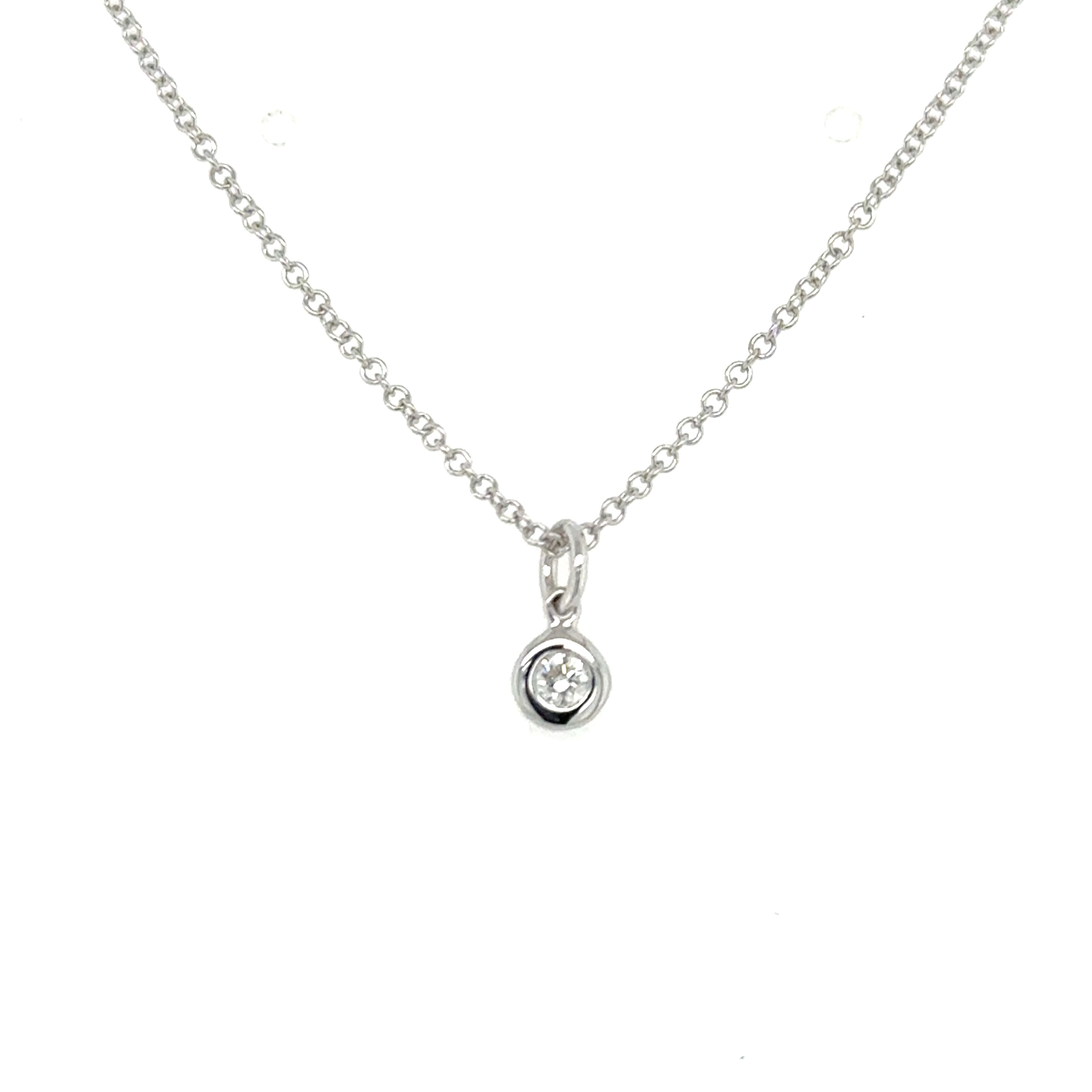 14k White Gold Diamond Pendant