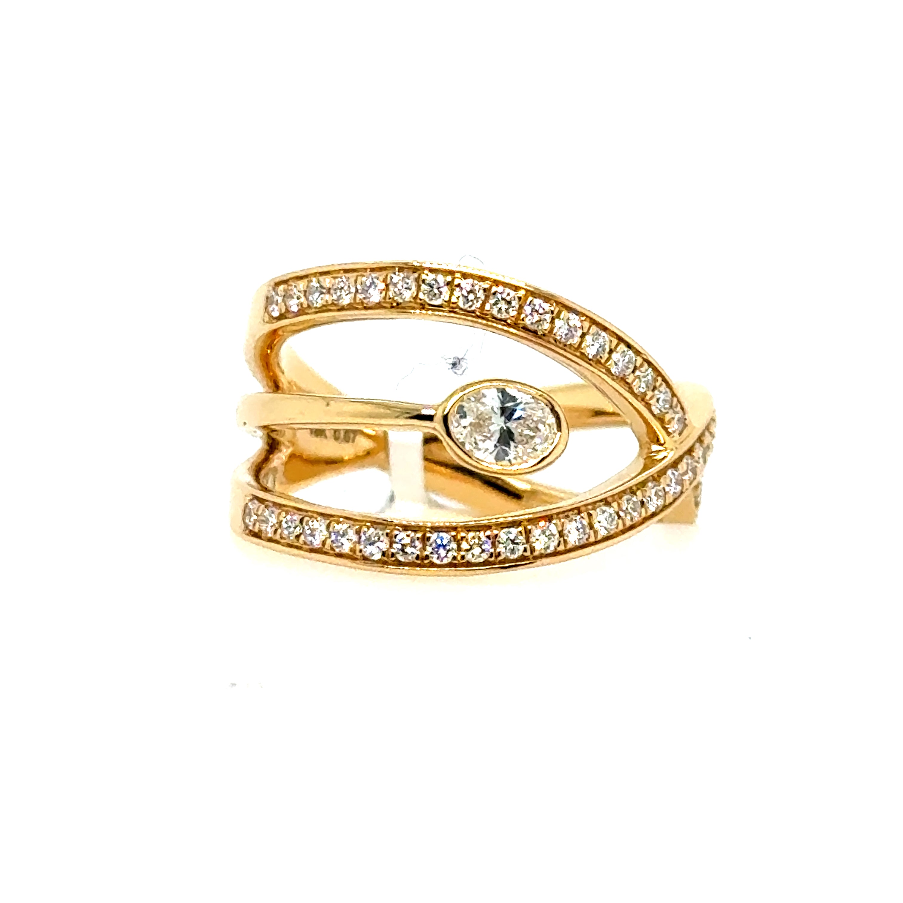 18K Yellow Gold Diamond Fashion Ring