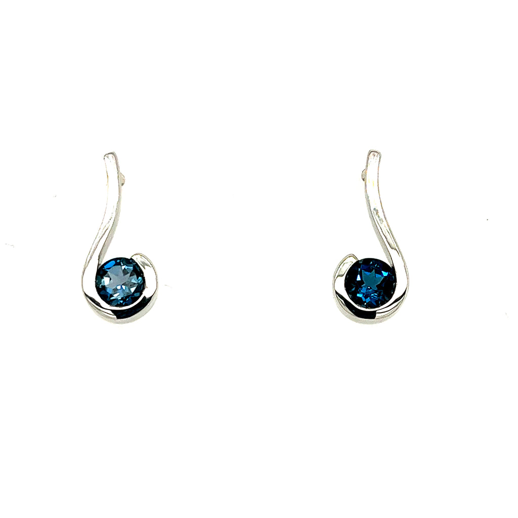 Sterling Silver Blue Topaz Earrings