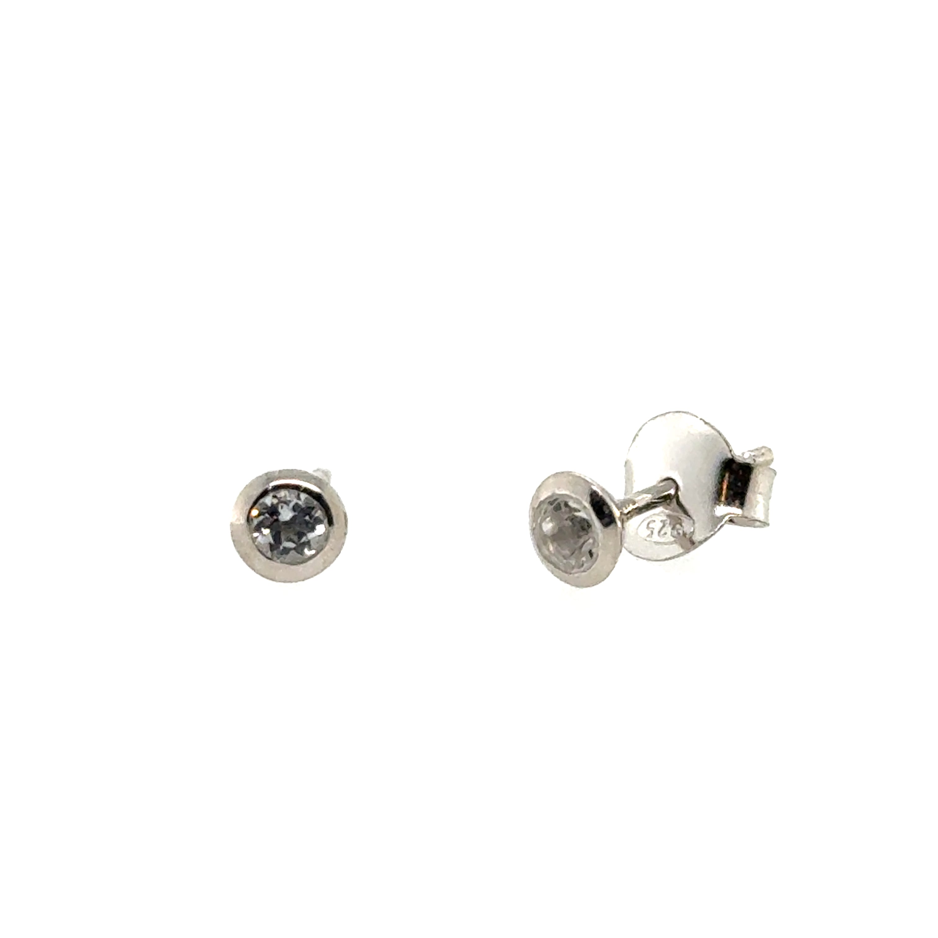 Sterling Silver White Topazes Earrings
