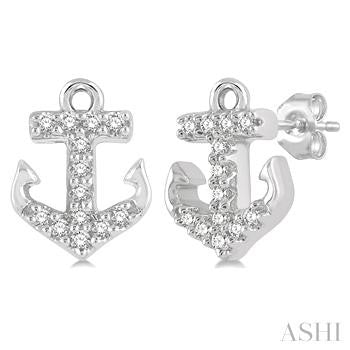 10K White Gold Button Diamond Earrings - Ashi Diamonds LLC