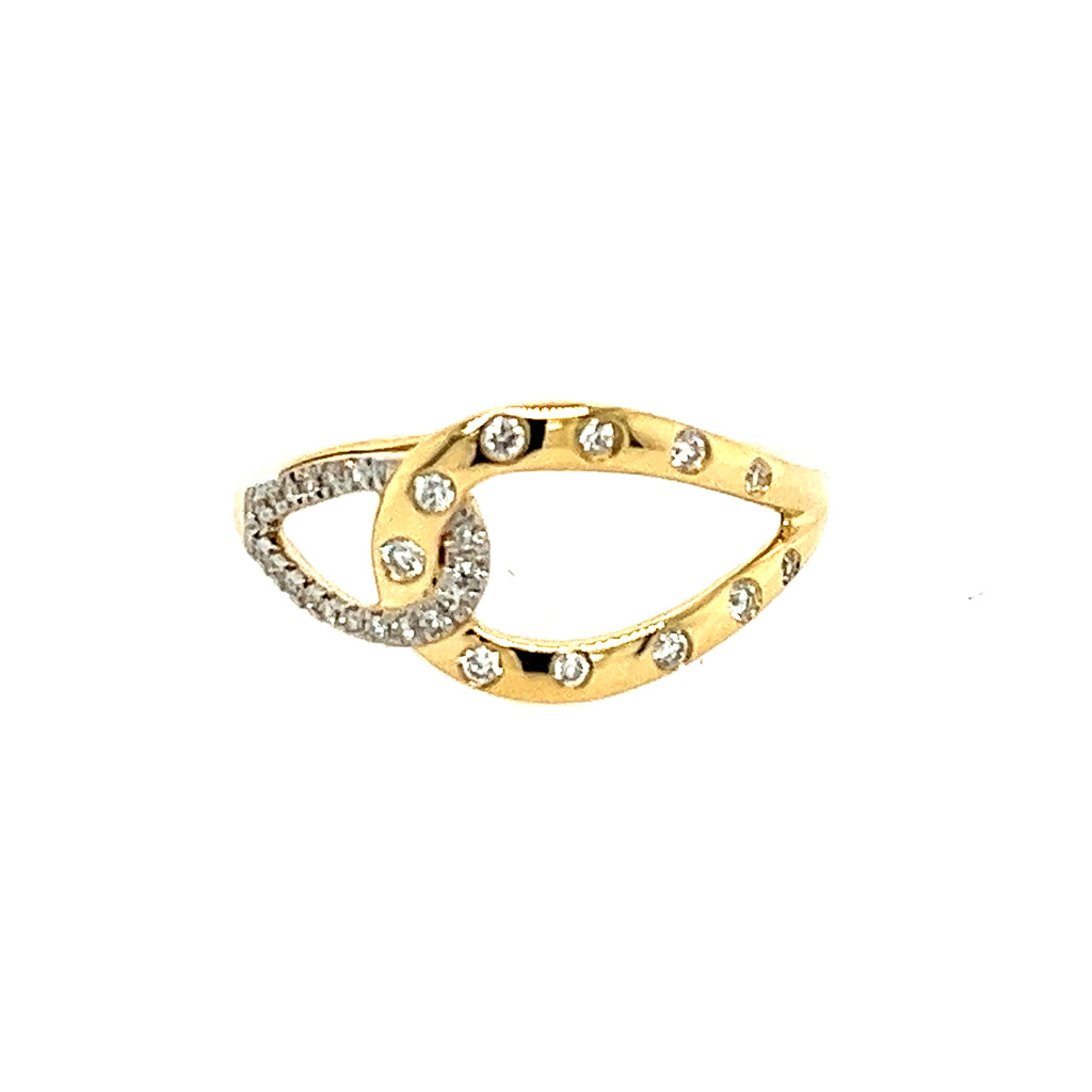 14K Yellow Gold Diamond Fashion Ring