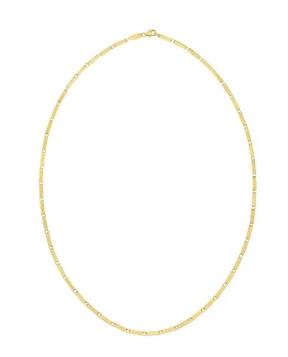 14 Karat Bar Link Necklace