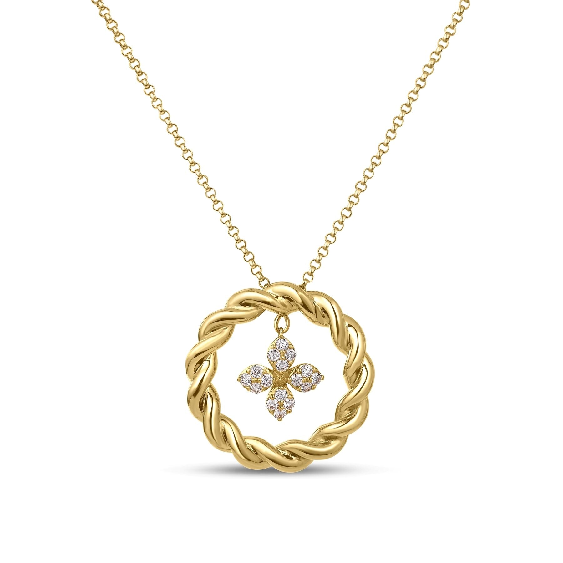 18 Karat Circle Diamond Pendant