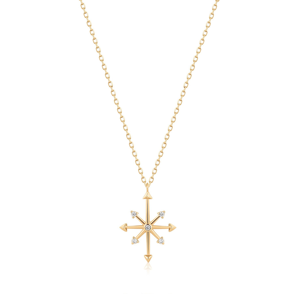 14K Yellow Gold Petite Diamond Pendant