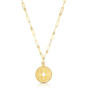 18K Yellow Gold Medallion Diamond Pendant - Roberto Coin Inc