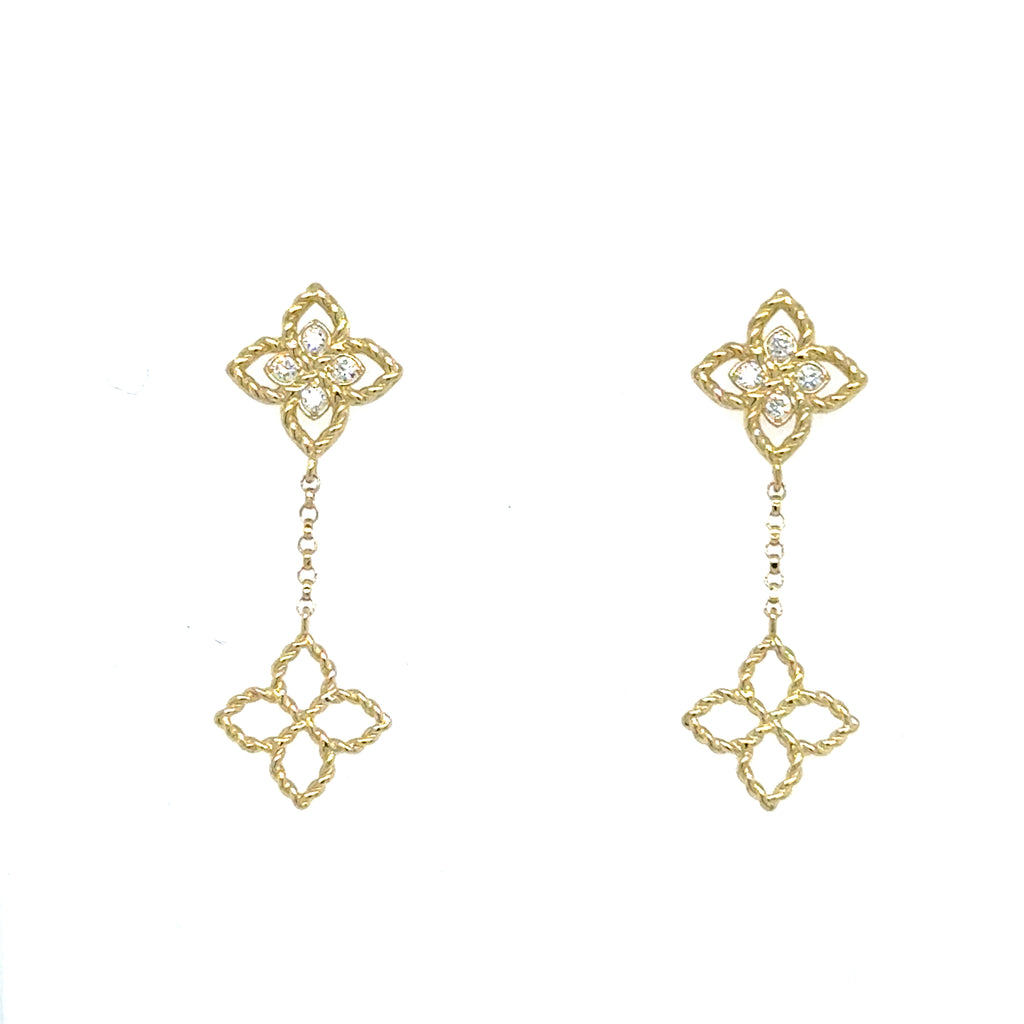 18 Karat Dangle Diamond Earrings