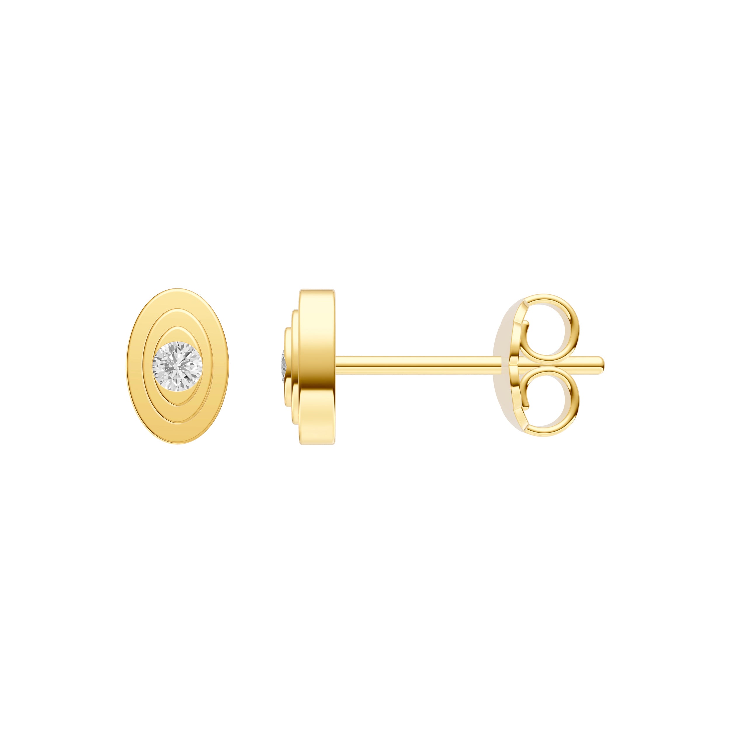 14 Karat Button Diamond Earrings - Midas Chain