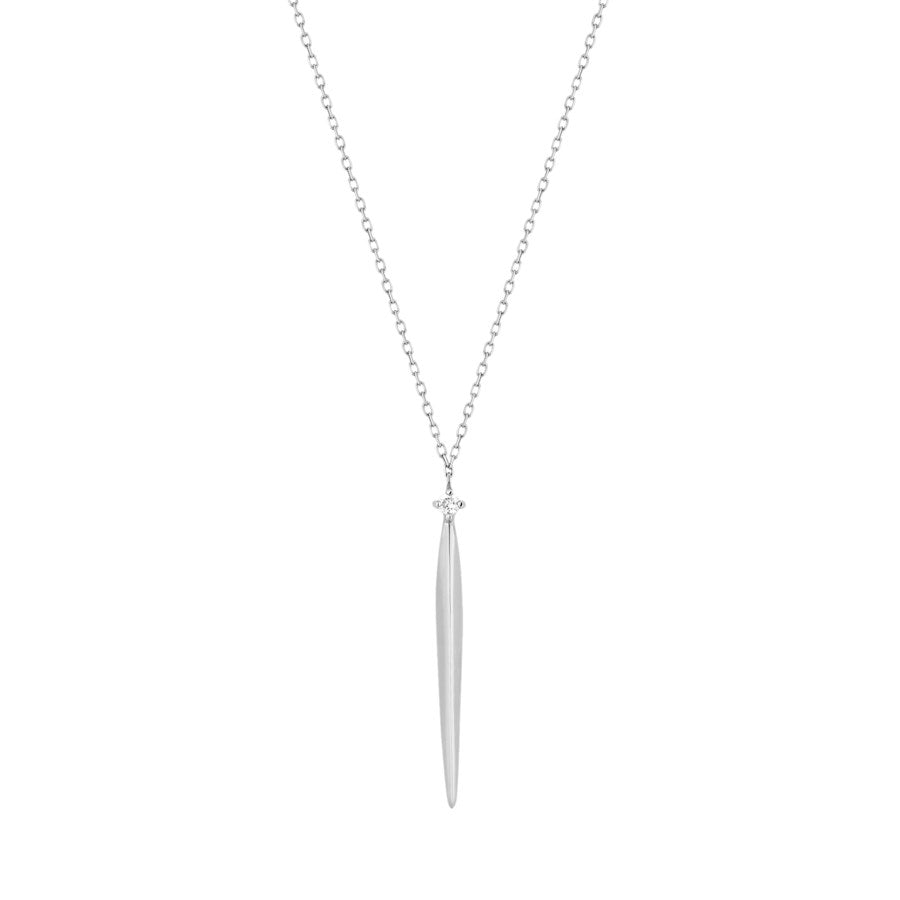 14k White Gold Drop Diamond Pendant