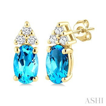 10 Karat Blue Topaz Earrings