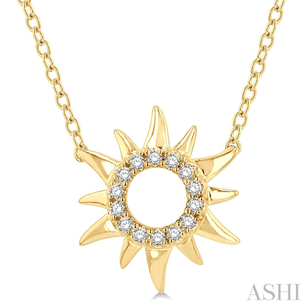 Sun Pendant in 10K Yellow Gold - Ashi Diamonds LLC