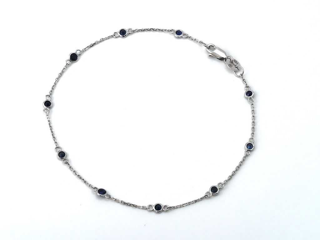 14k White Gold Sapphires Bracelet