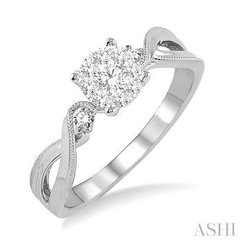 14k White Gold Lake Michigan Lovebright Round Diamond Engagement Ring - Lake Michigan Lovebright (Ashi)