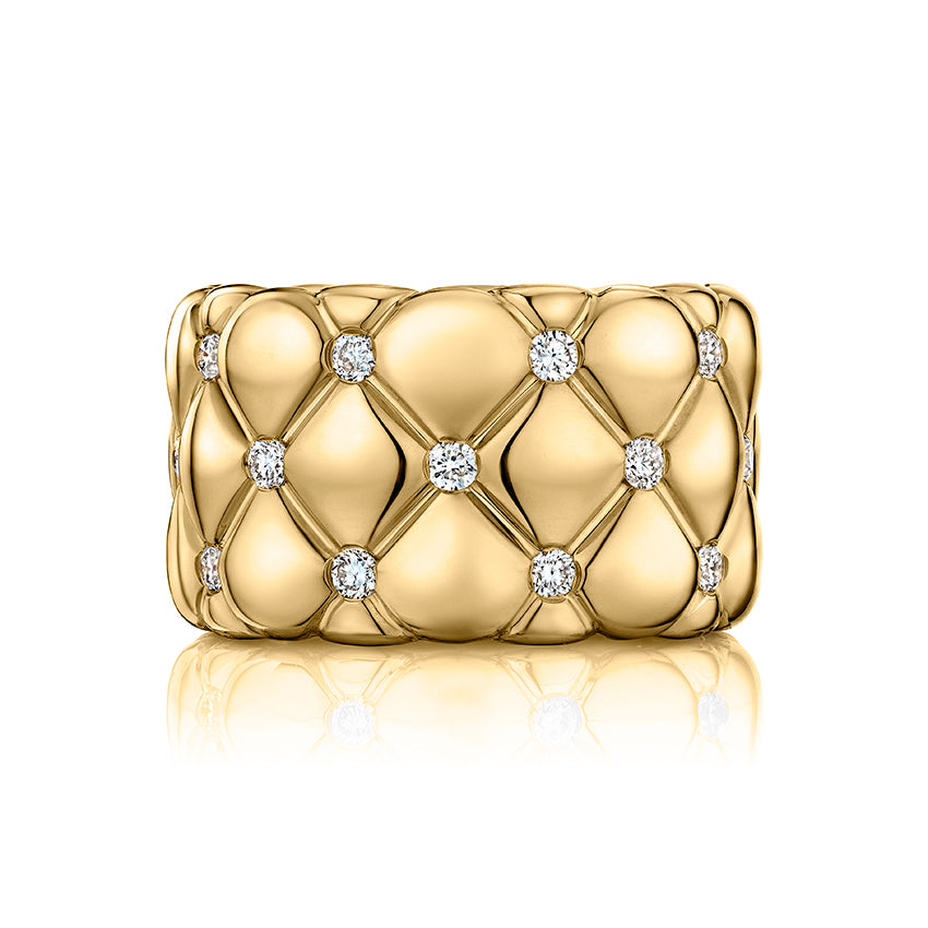 14K Yellow Gold Diamond Fashion Ring