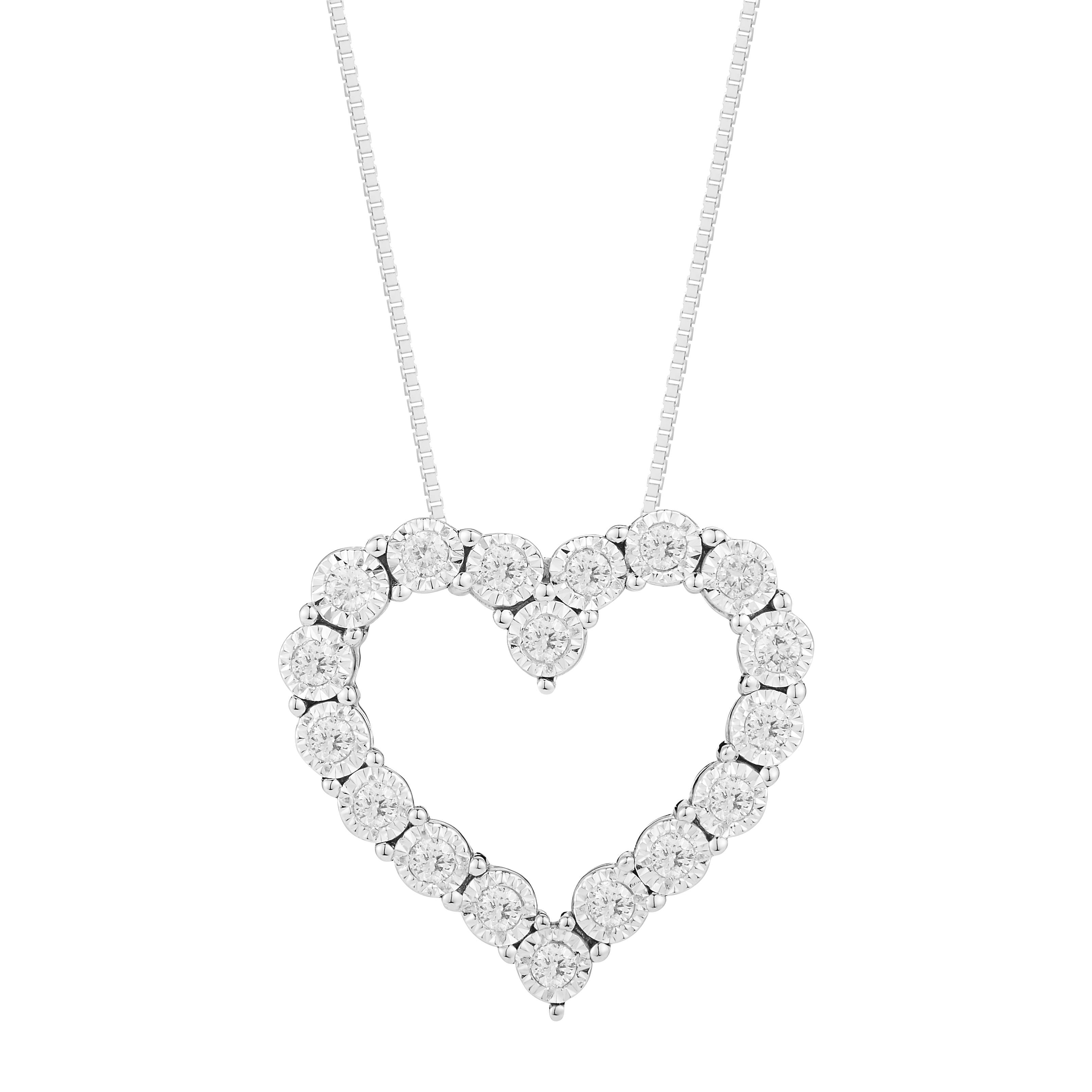 14k White Gold Heart Diamond Pendant - Miracle Mark (Paramount)