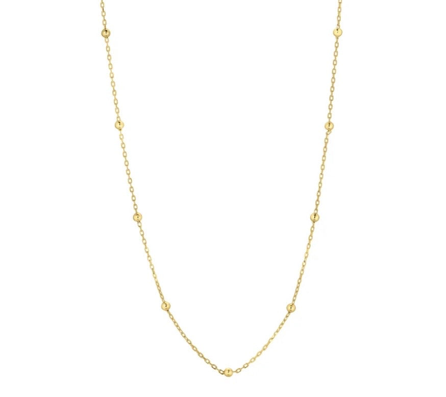 Vermeil Bead Station Chain 20-22"