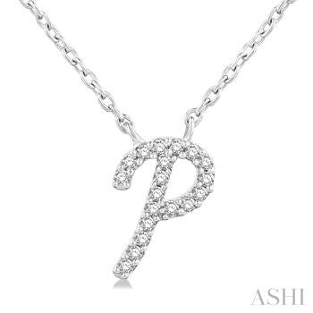 10 Karat Initial P Diamond Pendant