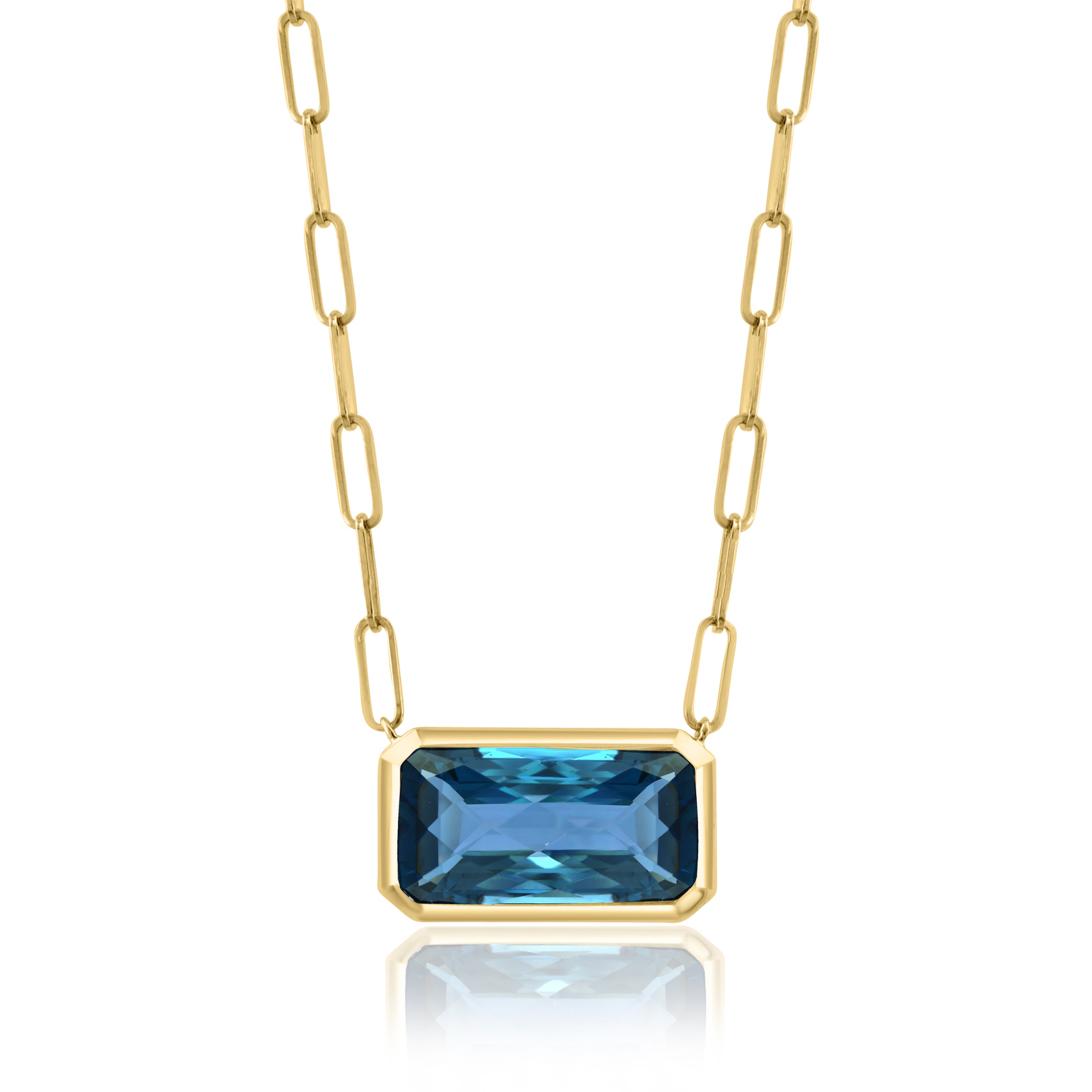 18 Karat Blue Topaz Pendant
