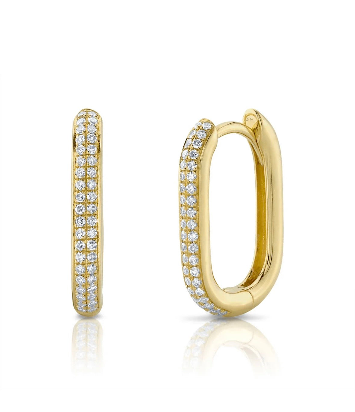 14 Karat Small Hoop Diamond Earrings