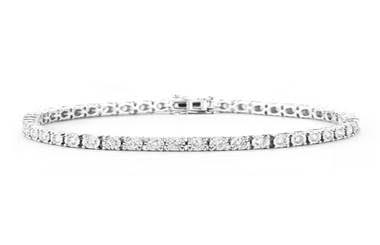 14k White Gold Diamond Tennis Bracelet