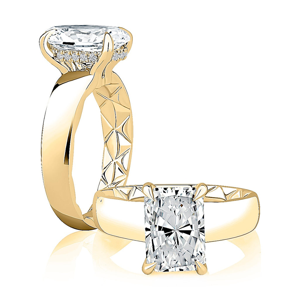14K Yellow Gold Semi Mount Semi-Mount 
*center stone not included